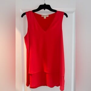 Michael Kors Red V-Neck Sleeveless Top